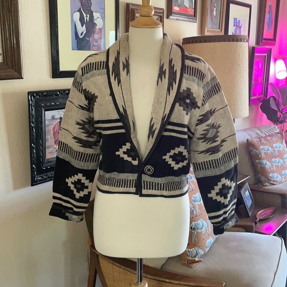 90s Southwestern Cropped Jacket